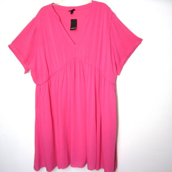 Torrid NEW Size 3 Mini Washable Gauze Hi Low Waist Tunic Dress Knee Length Pink - Picture 3 of 12